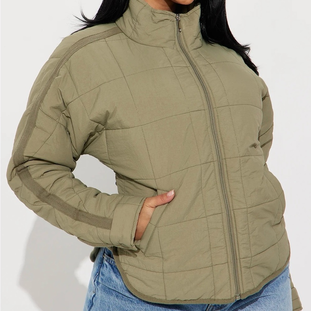 Dana Quilted Puffer Jacket - Sage